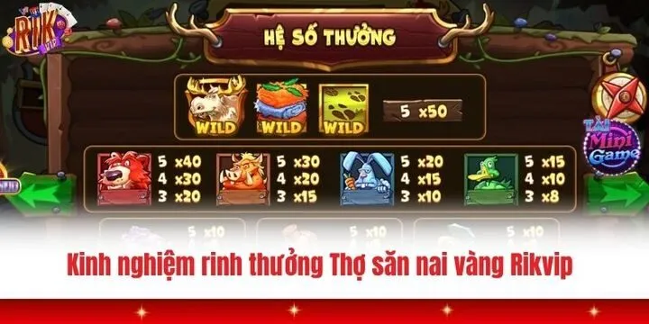 Chinh phục Thợ săn nai vàng Rikvip với thưởng lớn 